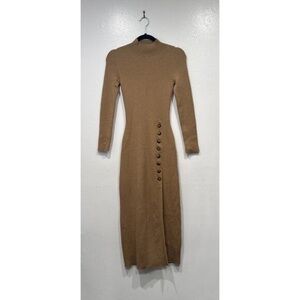 SEZANE Harper Dress Womens Size XS Knit Long Sleeve Merino Wool Blend Buttons